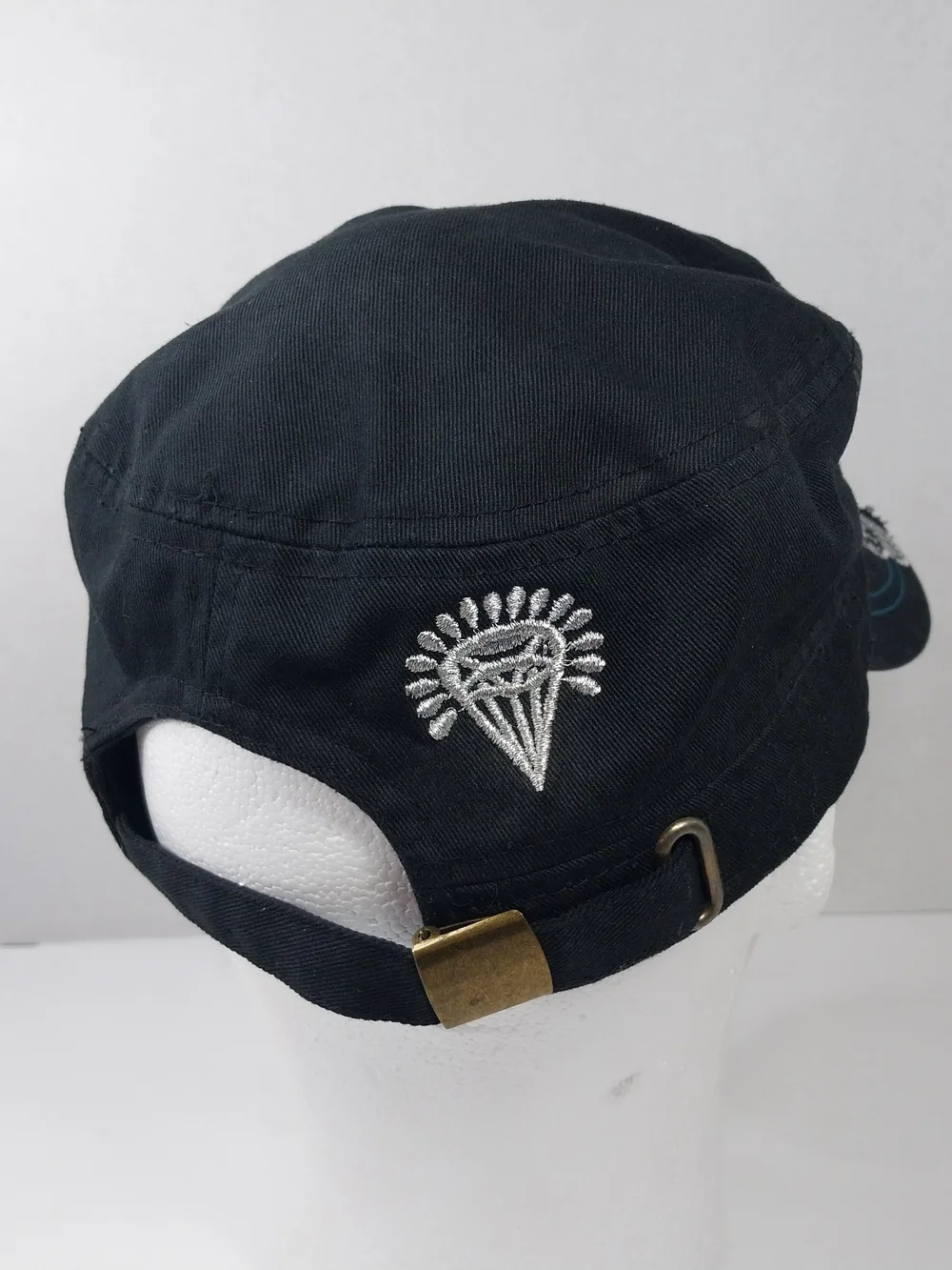 Leader Sugar Skull Embroidered Rhinestone Distressed Cadet Hat Adjustable cap - Picture 7 of 13